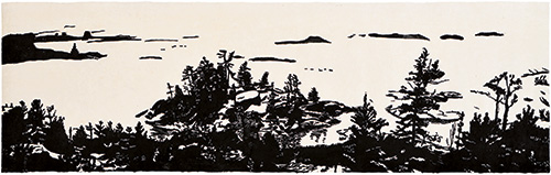 Kanada, Georgian Bay, japanischer Holzschnitt, 41 x 127 cm, 2007