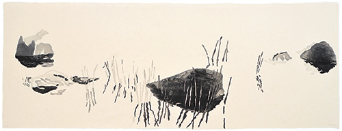 Stone Garden from Maine, Japanese woodblock print, 33,5 x 97 cm, 2010