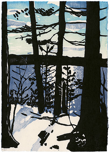 Return Series, Winter, Japanese woodblock print, 33,5 x 23,5 cm, 2010