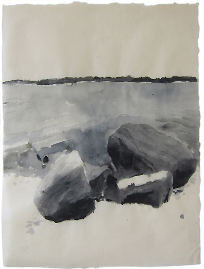 Steine, Shelter Island, Aquarell, 51 x 38 cm, 2012