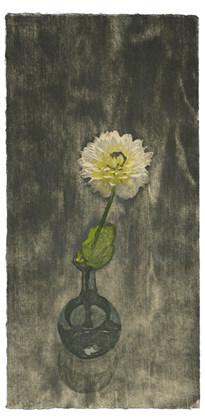 Dahlia, Japanese woodblock print, 61 x 31 cm, 2013