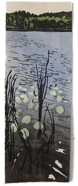 Reed 1, Japanese woodblock print, 67 x 24 cm, 2015