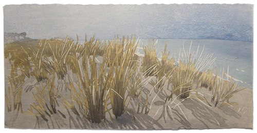 Baltic Sea, Floating Weeds 2, Japanese woodblock print, 33 x 67 cm, 2016
