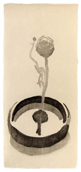 Ikebana 2, Japanese woodblock print, 67 x 30 cm, 2017