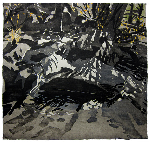 Autumn River 1, Japanese woodblock print, 39 x 41 cm, 2020