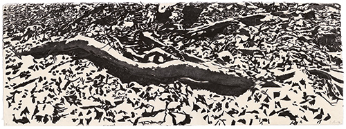 The Forest Floor, Japanese woodblock print, 33 x 91 cm, 2024