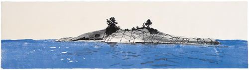 Canada, Lake Superior, Japanese woodblock print, 41 x 142 cm, 2008