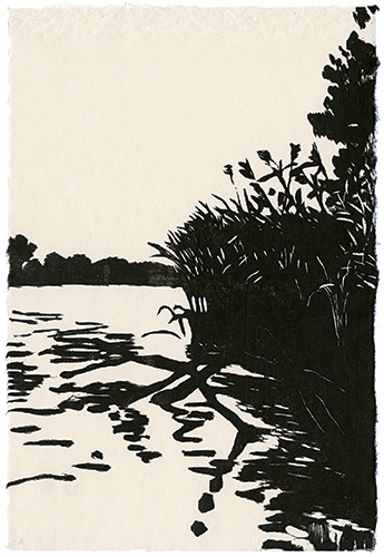 Close to the Island, Japanese woodblock print, 33,5 x 23 cm, 2009