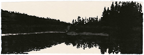 6 am, Japanese woodblock print, 24 x 64 cm, 2010