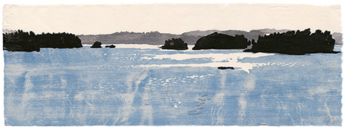 Light out there, Japanese woodblock print, 24 x 67 cm, 2010
