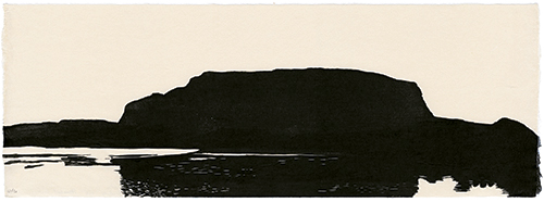 Steamboat Rock, Japanese woodblock print, 24 x 67 cm, 2011