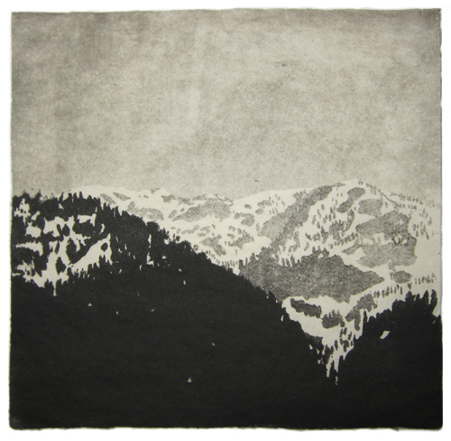 Mountains, Northern Cascades, intaglio with aquatint, 24 x 24 cm, 2012