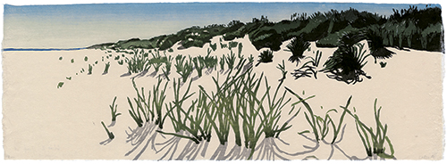 Weeds, North Sea, Japanese woodblock print, 24 x 67 cm, 2012
