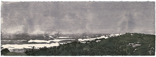 North Sea, Japanese woodblock print, 24 x 67 cm, 2012