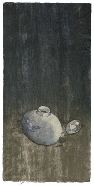 Found at the bottom of the lake, Japanese woodblock print, 62 x 30,5 cm, 2014