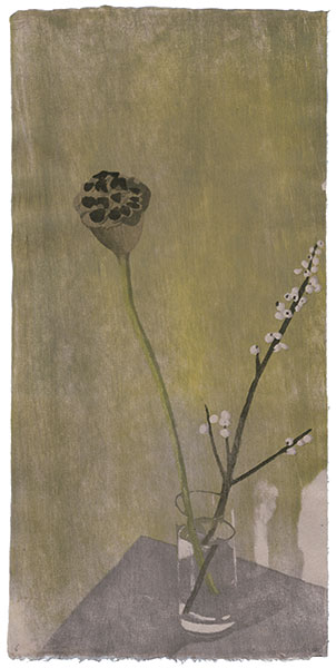Japanese Stilllife, Japanese woodblock print, 62 x 31 cm, 2015