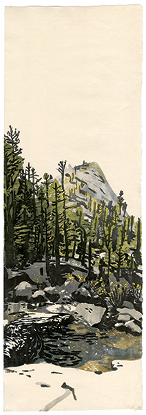 The River at the Cabin, Japanese woodblock print, 97 x 33 cm cm, 2018
