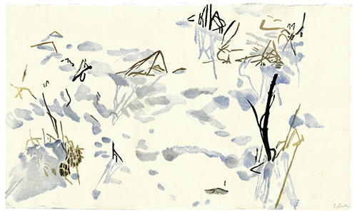 Snow 1, Japanese woodblock print, 33 x 56 cm, 2021